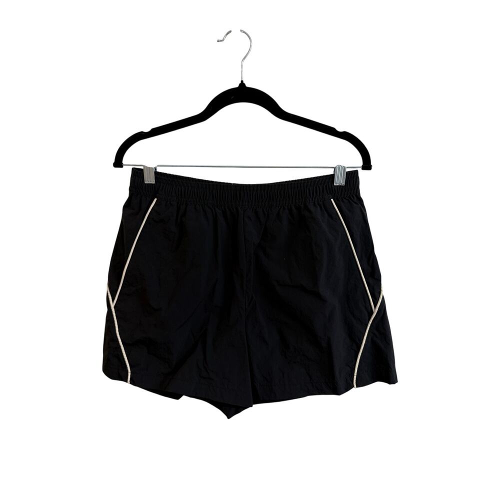 BDG Urban Outfitters Black Track Shorts White Stripe Sz M Sporty Gorpcore Nice!